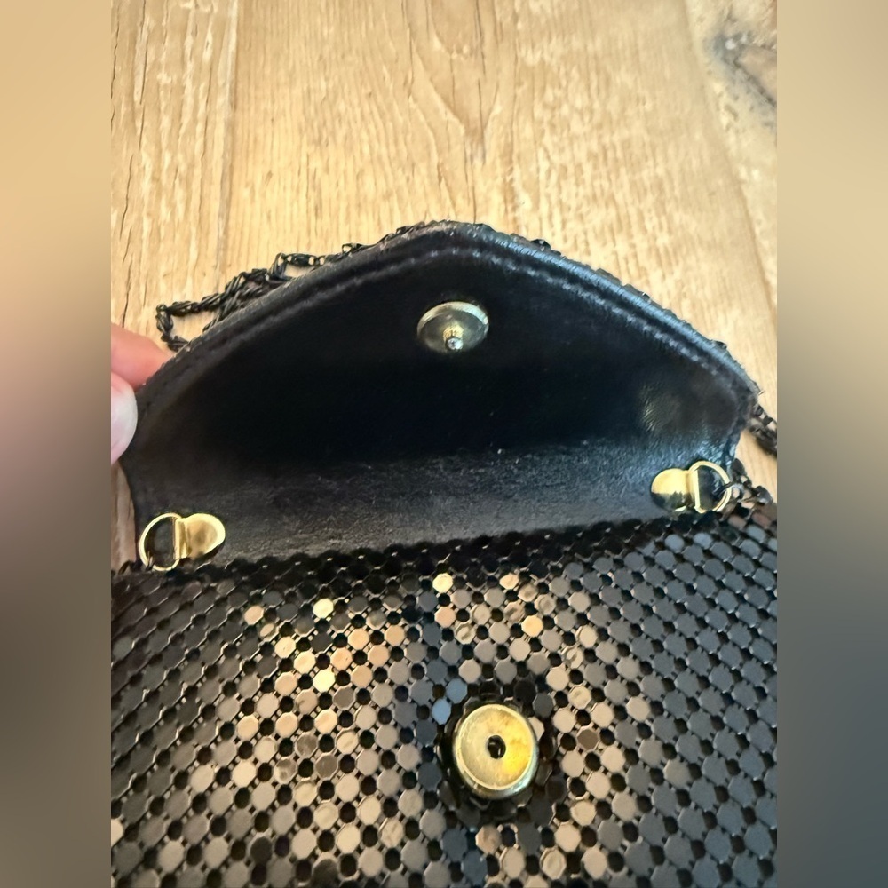 VINTAGE Y & S Originals Evening Clutch Purse Crossbody Mini Black Metallic - Picture 2 of 4